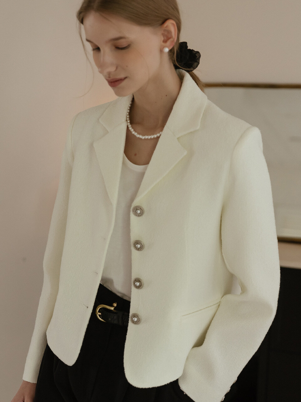 Grace tweed jacket_White