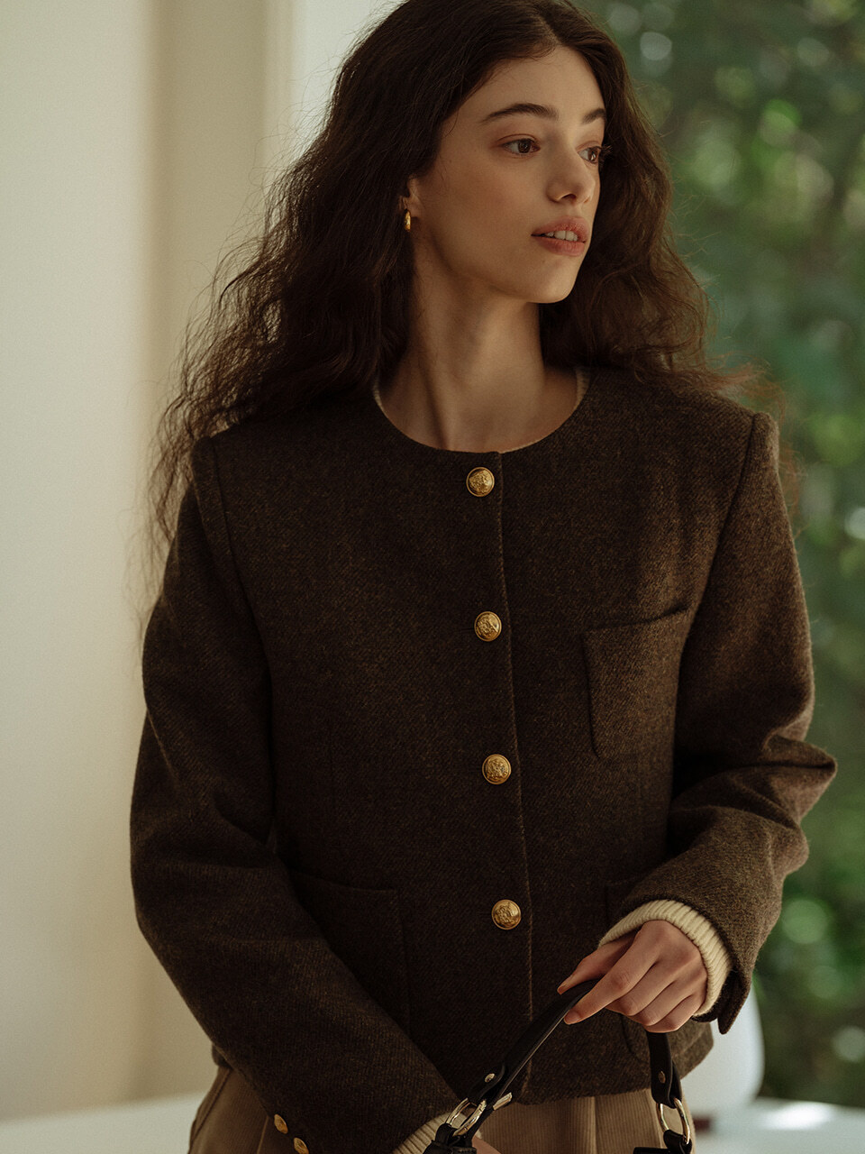 Stella wool jacket_Khaki brown
