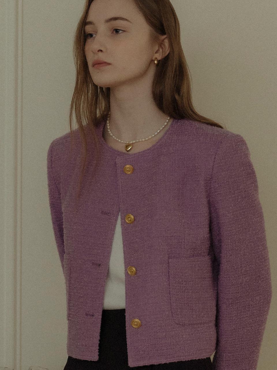 [김유정 착용]Romantic tweed jacket_Purple