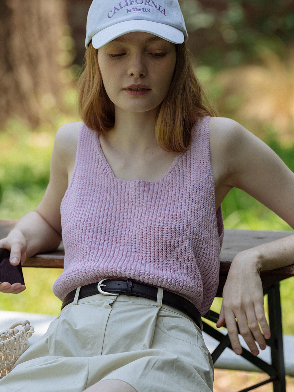 Linen sleeveless knit_Purple