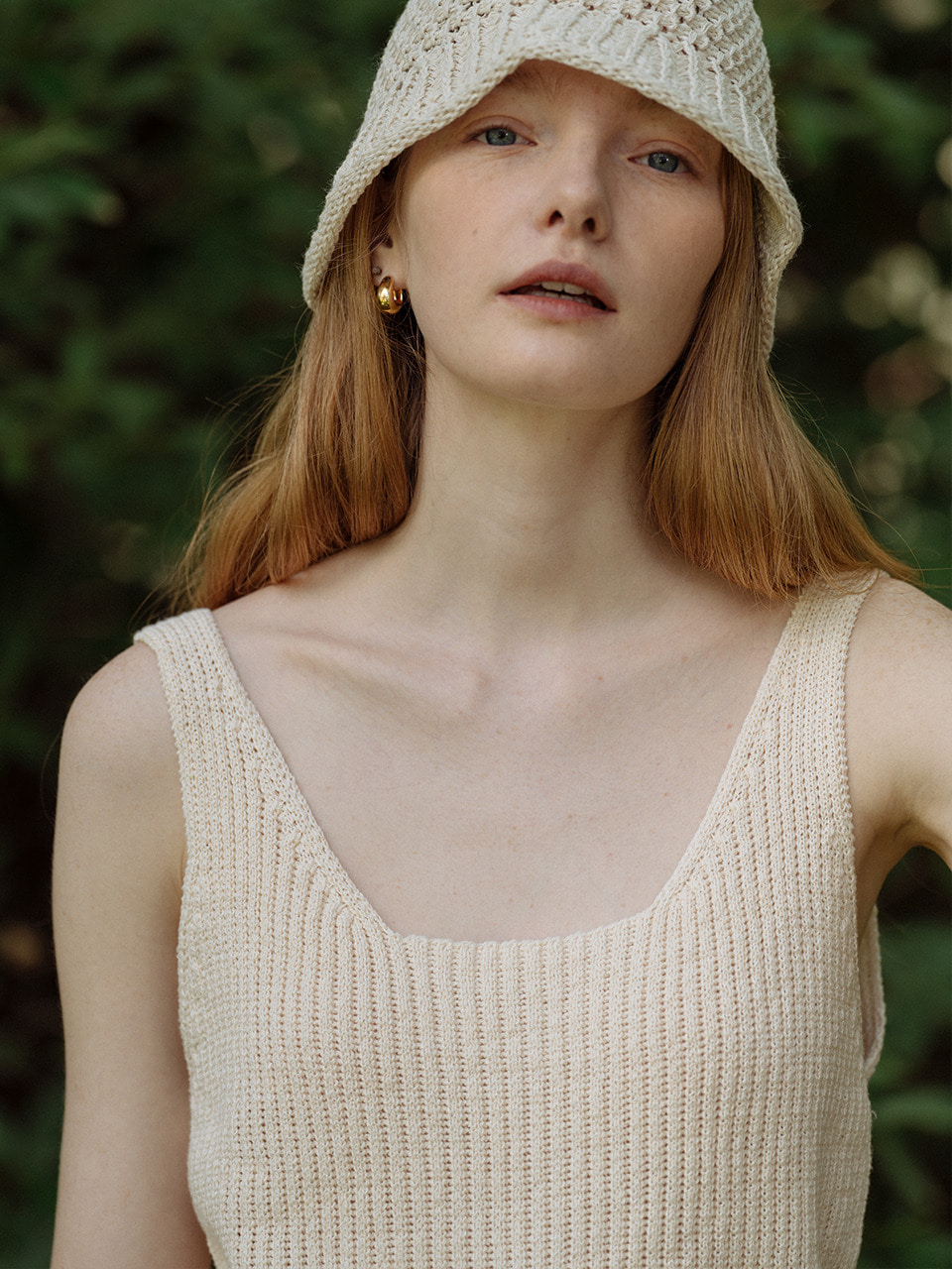 Linen sleeveless knit_Cream