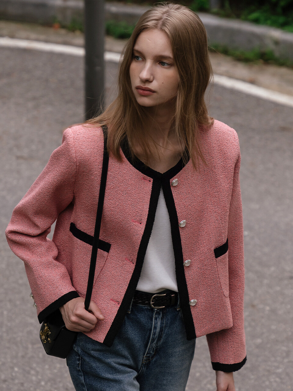 Laura tweed jacket_Pink
