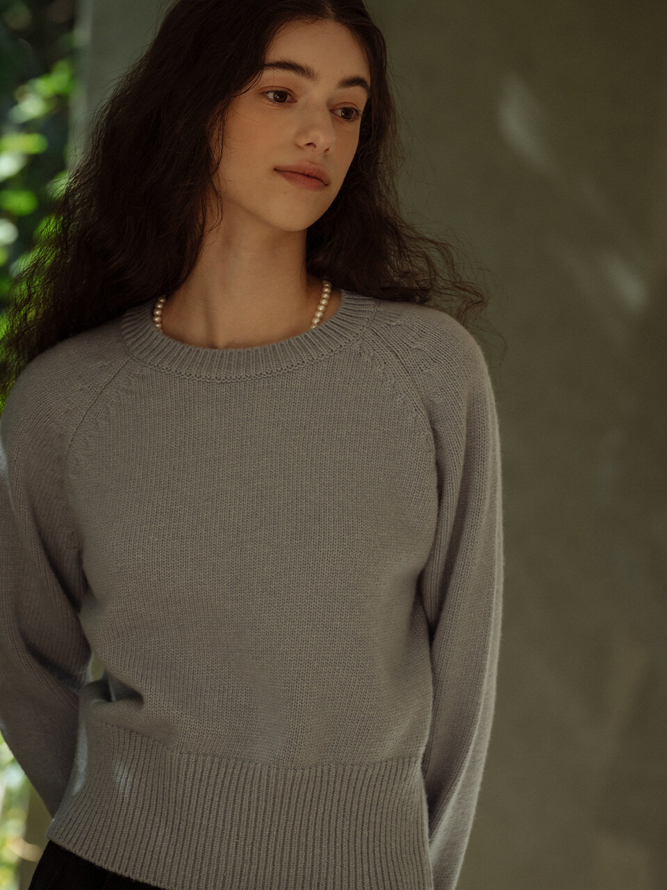 Extra fine wool knit top_Skyblue